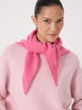 Pink wool blend Knit Scarf